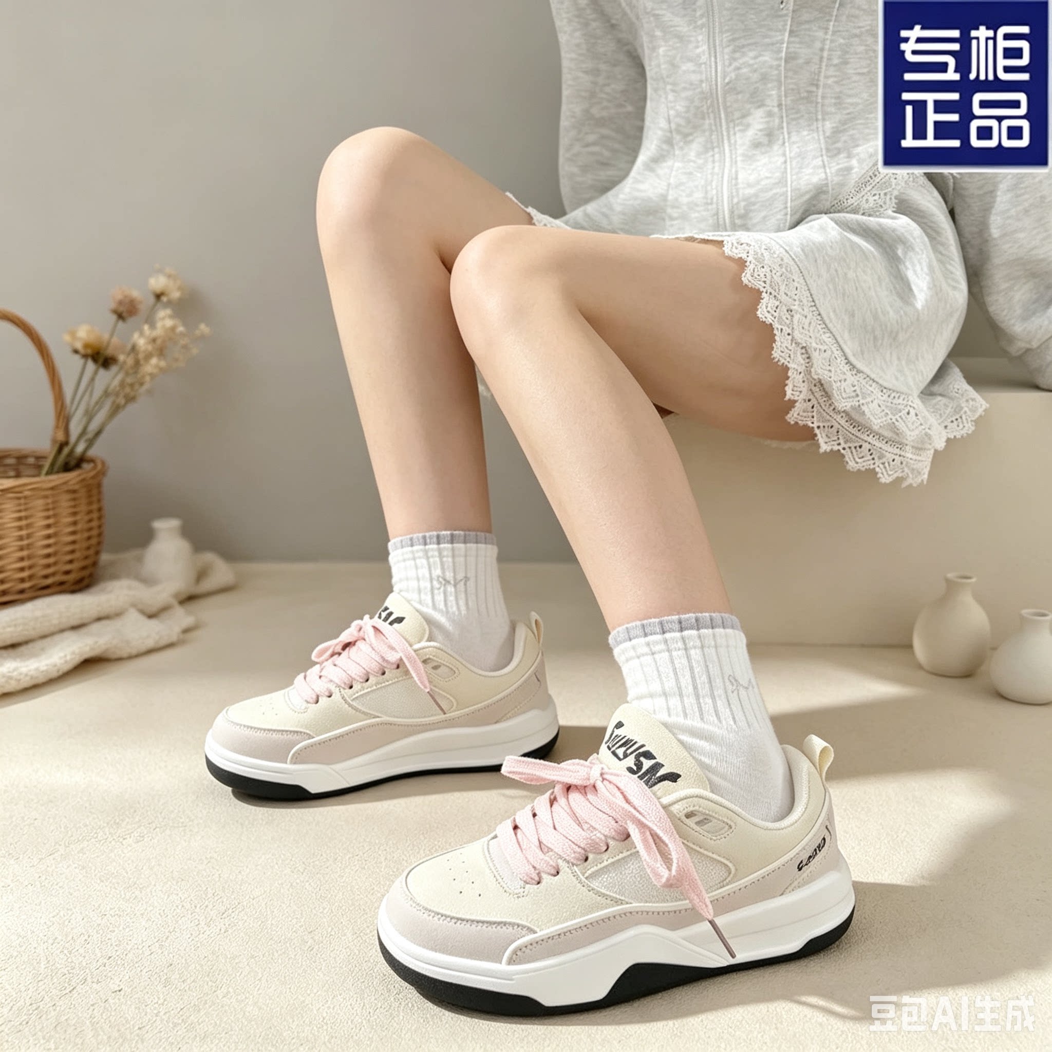 品牌撤柜韩版学院风厚底板鞋女潮百搭运动休闲跑步鞋2026春秋新款