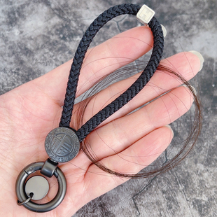 字母转运珠一缕青丝钥匙扣高档纯手工汽车情侣情人节礼物可加头发