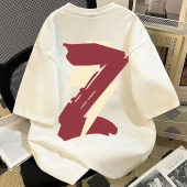 港风青少年半袖 情侣款 上衣 T恤男女夏季 100%纯棉痞帅潮牌印花短袖