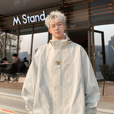 现货防水防风美式冲锋衣外套宽松大码男士连帽工装夹克JK988-P75，男装夹克，电商A006