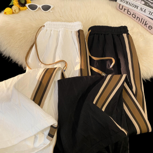 2025春装新款时尚阔腿裤直筒裤织带提花男士休闲裤 K6696-P45，男装休闲裤，电商A006