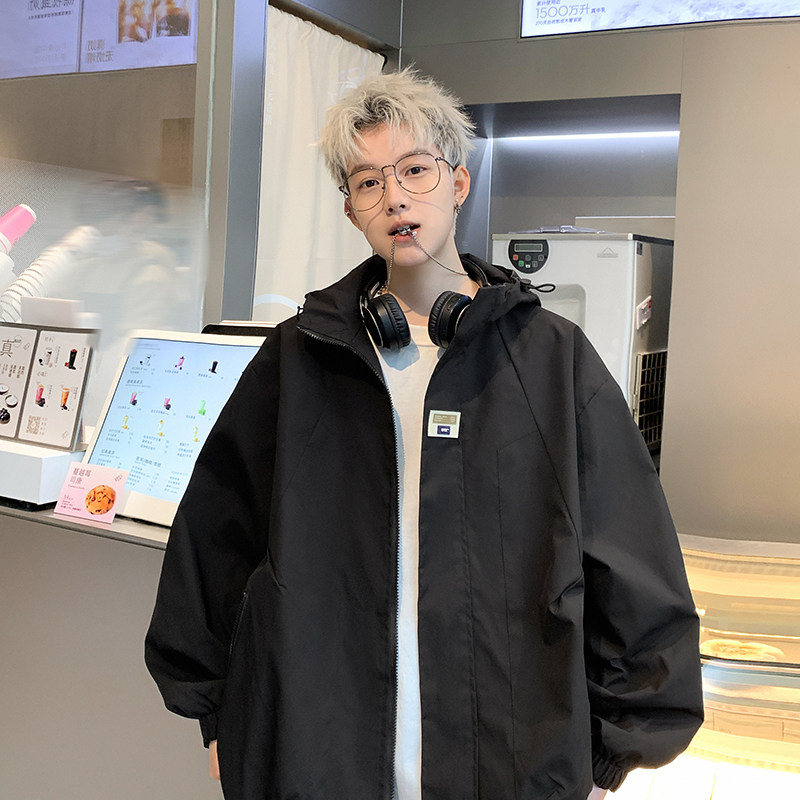 现货防水防风美式冲锋衣外套宽松大码男士连帽工装夹克JK988-P75，男装夹克，电商A006