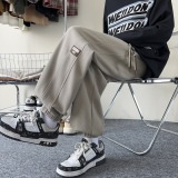 2025春装新款立体剪裁男士休闲裤时尚贴标束脚裤K6695-P45，男装休闲裤，电商A006