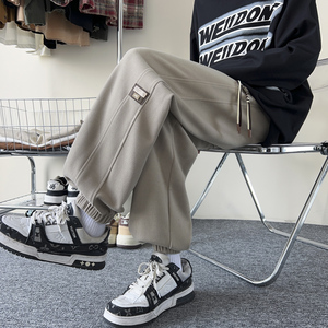 2025春装新款立体剪裁男士休闲裤时尚贴标束脚裤 K6695-P45，男装休闲裤，电商A006