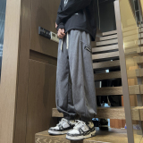 2025春装新款立体剪裁男士休闲裤时尚贴标灯芯绒束脚裤K6697-P45，男装休闲裤，电商A006