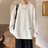 2025春装新款圆领宽松情侣长袖t恤衫男士潮流百搭卫衣W9905-P35，男装T恤，电商A006