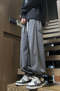 2025春装新款立体剪裁男士休闲裤时尚贴标灯芯绒束脚裤 K6697-P45图片