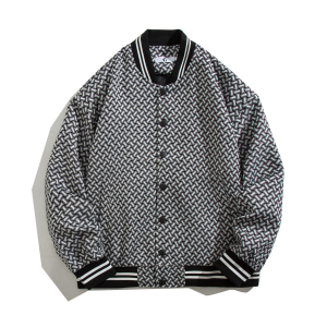 2025春装新款情侣夹克男士休闲针织外套棒球服 JK832-P75图片