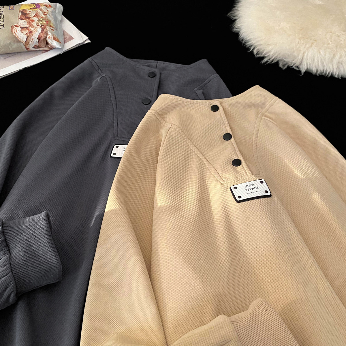 现货美式复古上衣男高街潮牌ins宽松休闲百搭套头衫卫衣W9906-P45，男装卫衣，电商A006