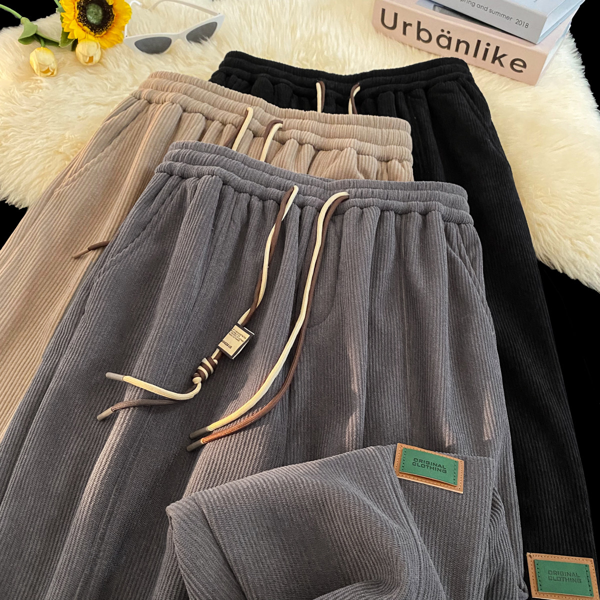 改薄2025春装新款立体剪裁男士休闲裤百搭束脚裤K6698-P45，男装休闲裤，电商A006