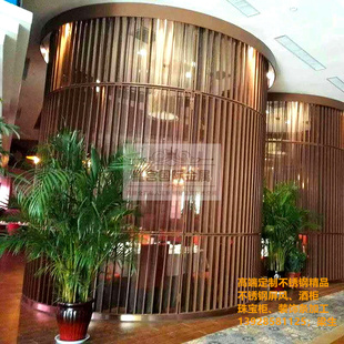 酒店装饰背景墙屏风隔断不锈钢屏风客厅玄关隔断