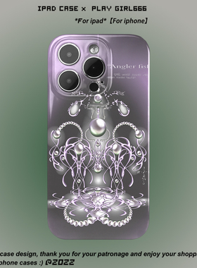 PlayGirl酸性设计复古抽象艺术感适用iphone16promax手机壳15pro高级感14plus光面imd软壳vivox100华为pura70