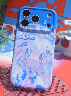 PlayGirl蓝色梦幻丧甜二次元适用苹果17promax保护壳16pro小众15PRO磁吸保护套个性14防摔13小清新软壳安卓套
