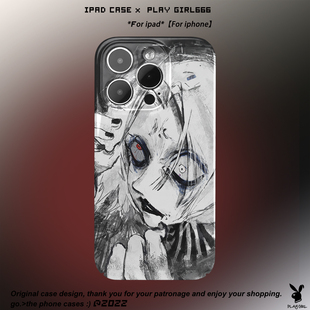xr磨砂亮面全包边安卓型号定制原创菲林美式 手机壳适用苹果iPhone14 PlayGirl惊悚cult暗黑人像艺术个性
