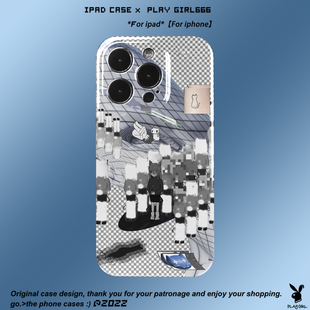 PlayGirl超现实像素风8bit手机壳适用苹果iPhone17pro复古15plus亮面14全包边13mini插画12/11安卓定制防摔