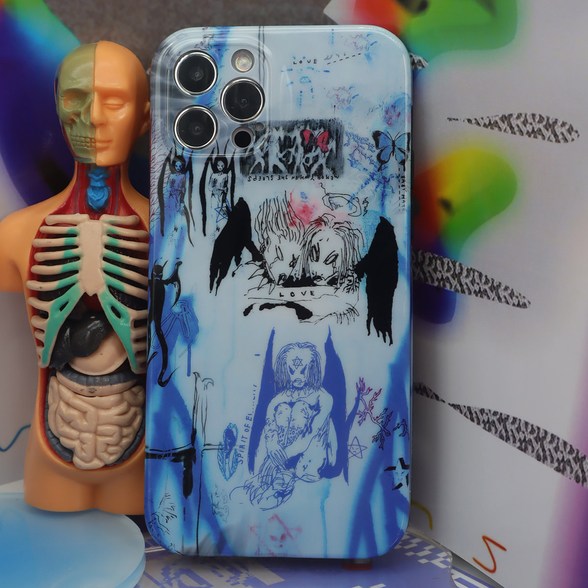 iPhone亮面暗黑哥特包邮