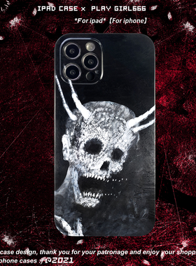 PlayGirl原创黑死摇滚金属党手机壳适用苹果iPhone14安卓任意机型