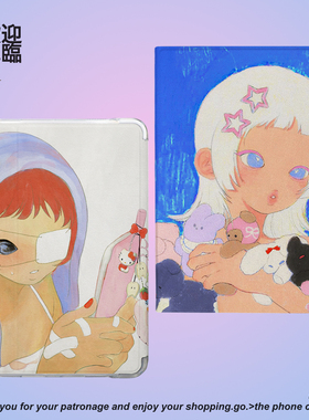 PlayGirll可爱趣味y2k复古风适用2024新款pro11苹果Air6/5/4平板保护套Y折可拆分10.9亚克力mini7/6书本华为