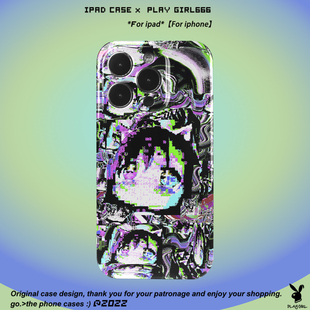 PlayGirl故障艺术8bite像素风手机壳适用iPhone17pro菲林壳苹果15pro 14趣味华为mate70pro荣耀安卓型号定制