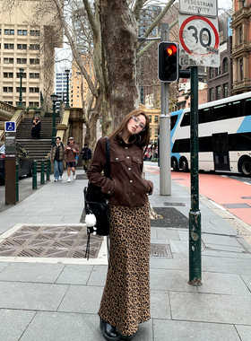 Ashy Snow 小野豹~长短款豹纹垂坠斜裁半身裙鱼尾裙直筒松紧复古