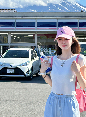 Ashy Snow 【清仓折扣】小乖~mini蝴蝶结刺绣波浪边软糯短款T恤女