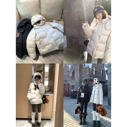 Ashy Snow 超实穿lu五格90白鸭绒加厚连帽宽松羽绒服经典百搭显瘦