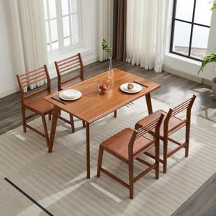 餐桌家用现代简约小户型北欧桌椅组合饭桌长方形吃饭桌子商用全竹
