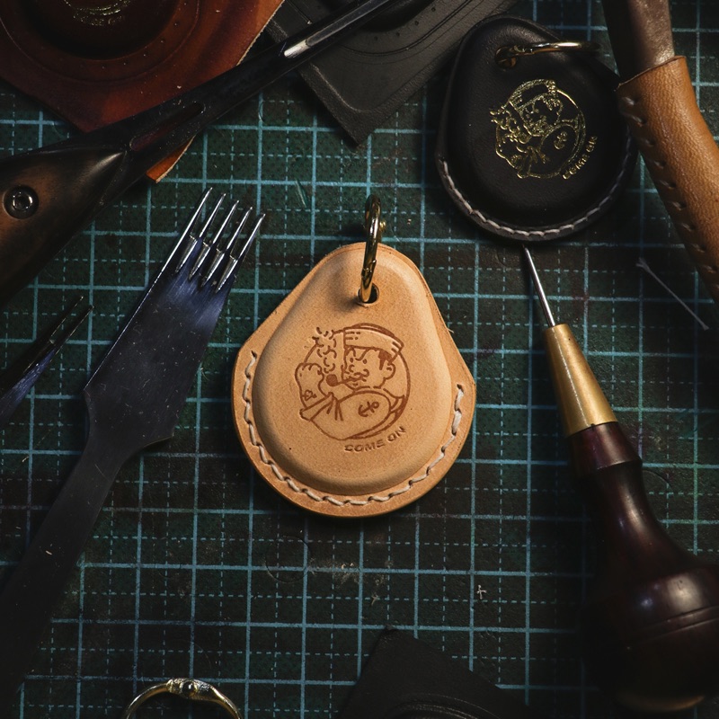 门禁卡套真皮钥匙扣水滴IC卡套