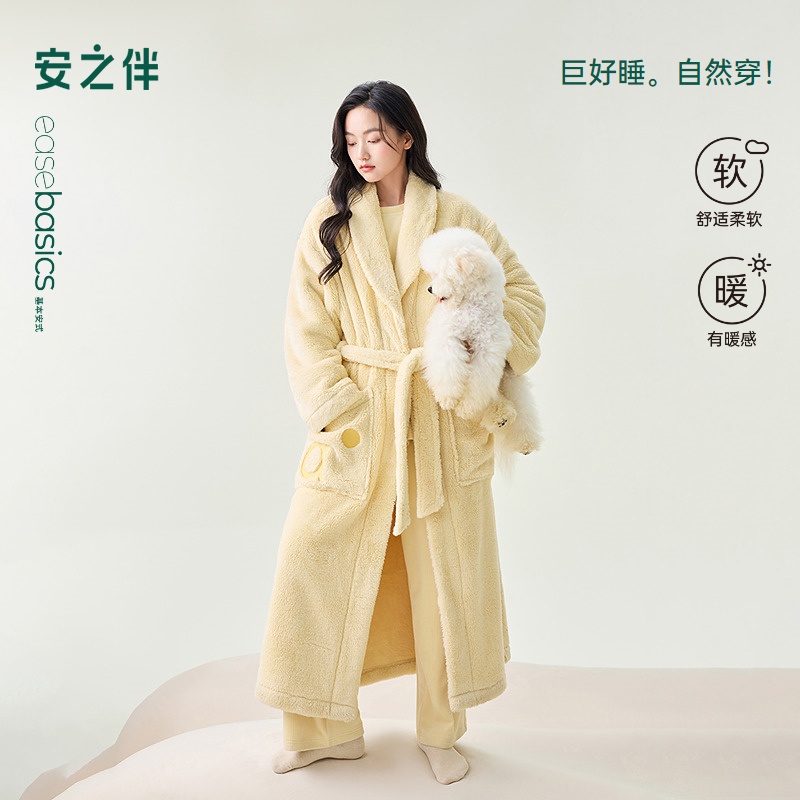 安之伴【巨保暖】珊瑚绒睡袍女士冬季加厚2025新款睡衣浴袍家居服