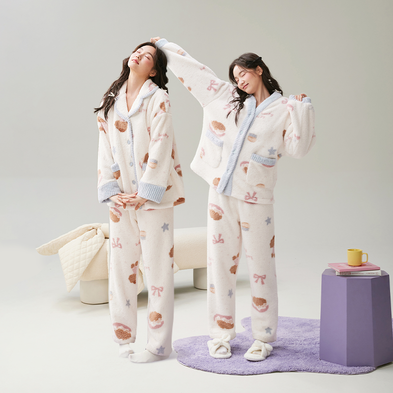 安之伴新款珊瑚绒加厚睡衣