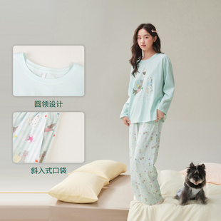 【胡可推荐】安之伴睡衣女春秋季纯棉甜美卡通柔软长袖家居服套装