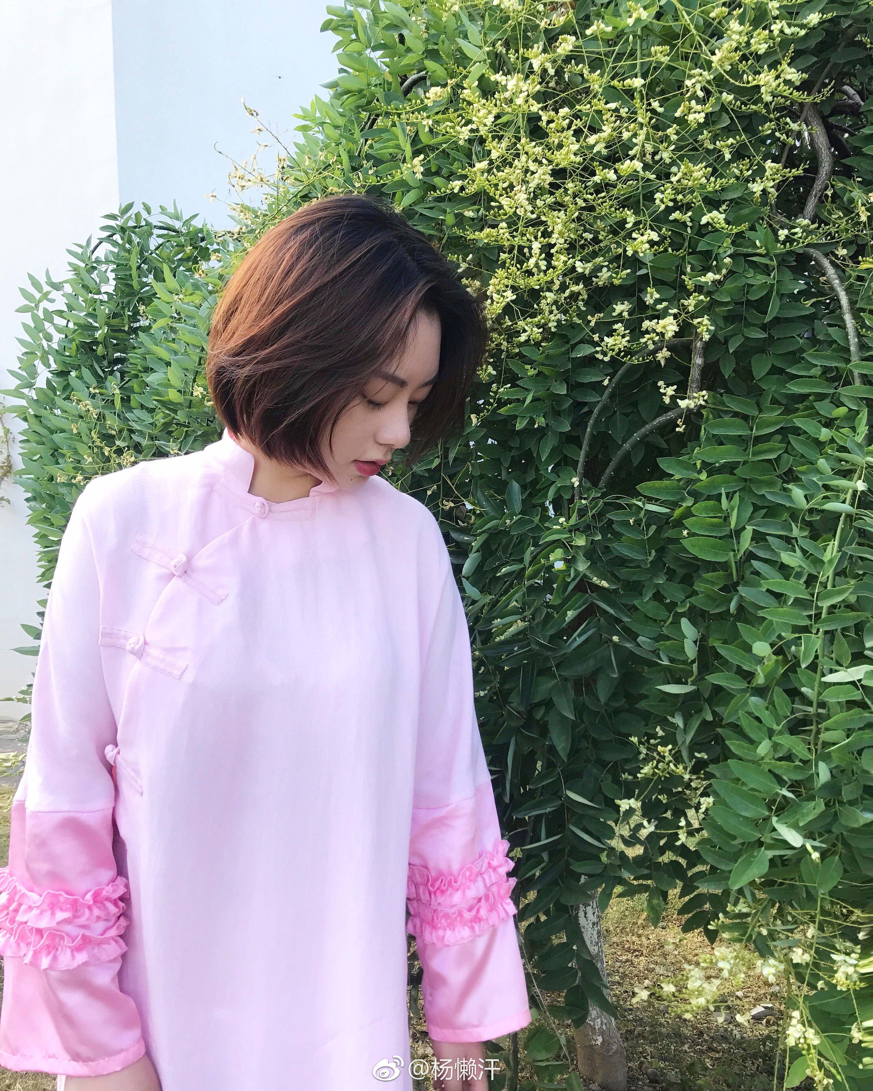 ECHOBIYA/ 现货秒发胡斑同款粉色pink盘扣可爱 少女中国风连衣裙