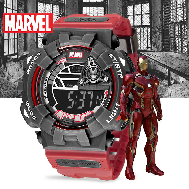 正版Marvel漫威复联能量100米防水男士多功能大表盘运动电子手表