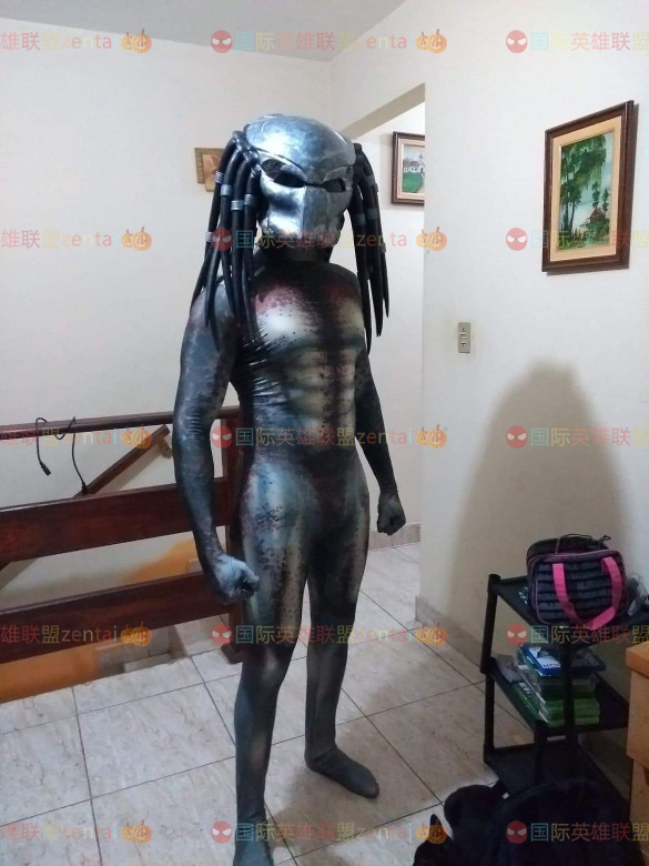 男款铁血战士掠夺者Predator Cosplay连体紧身衣万圣节Zentai套装