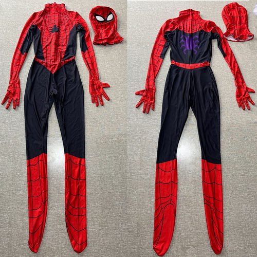 万圣节成人儿童男蜘蛛侠连体紧身衣Spiderman Cosplay扮演战衣服