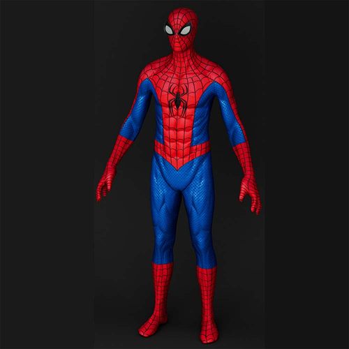 成人男款经典蜘蛛侠连体紧身衣Spiderman Cosplay角色扮演战服