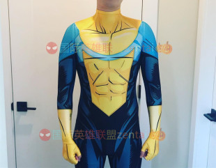 英雄无-敌小子连体紧身衣Invincible全能少侠Mark Grayson Cos