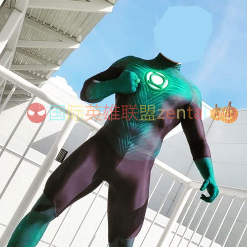 电影成人儿童绿灯侠连体紧身衣Green Lantern Cosplay zentai扮演