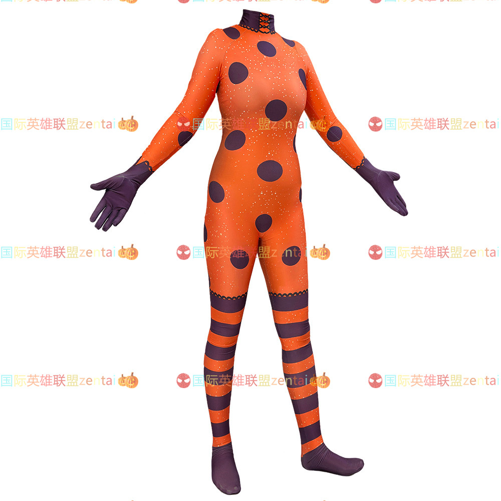 万圣节女款成人奇迹瓢虫Zentai Cosplay少女角色扮演连体紧身衣6