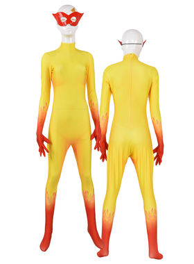 万圣节女款成人儿童火焰星天使连体紧身衣Firestar Angel Cosplay