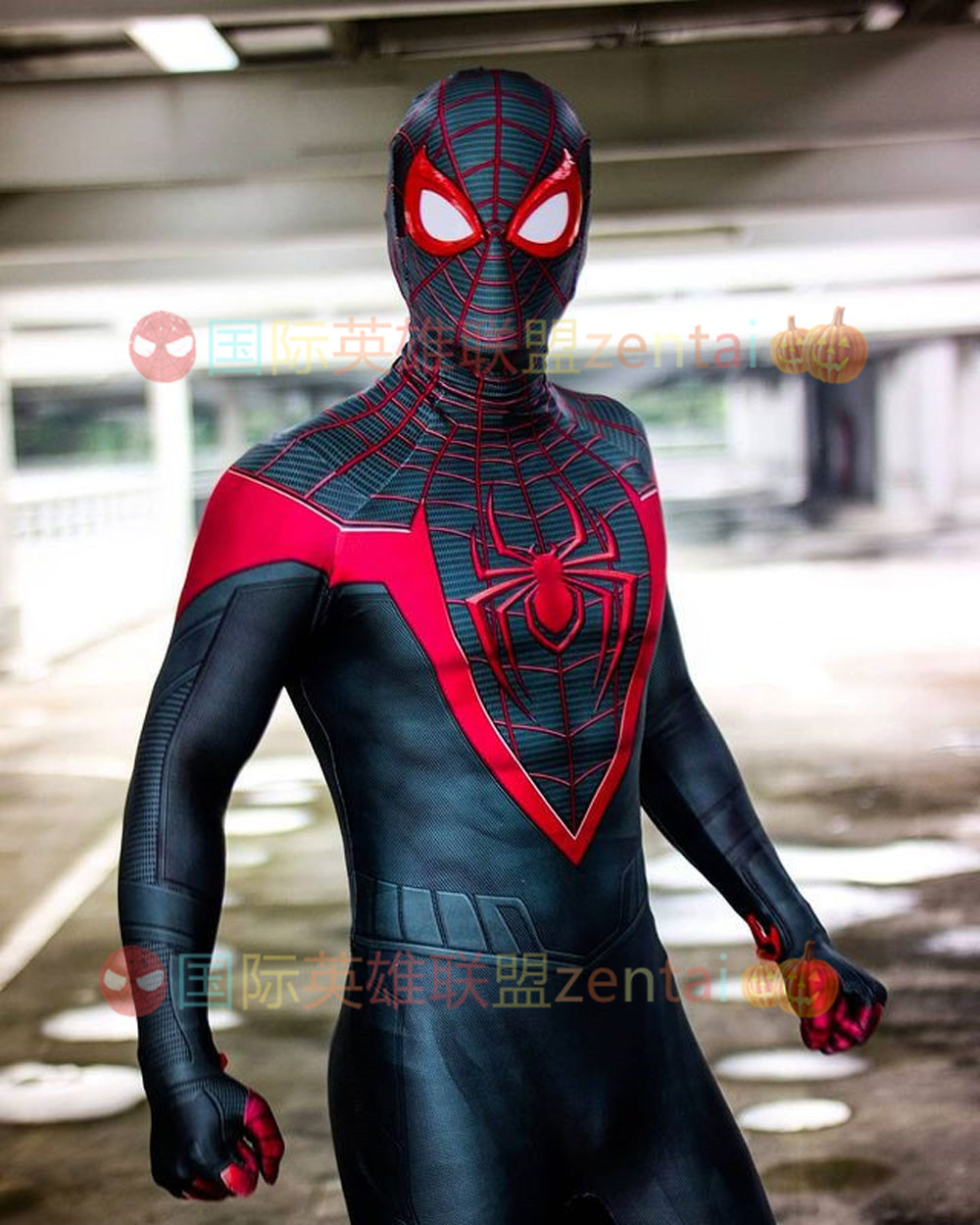 成人儿童PS5迈尔斯·莫拉莱斯蜘蛛侠连体紧身衣Spiderman Cos服 模玩/动漫/周边/娃圈三坑/桌游 Cosplay男装/cos男装 原图主图