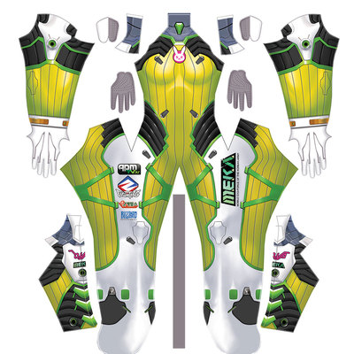 万圣节女款成人守望先锋柠檬酸橙Dva Cosplay连体紧身衣服Zentai