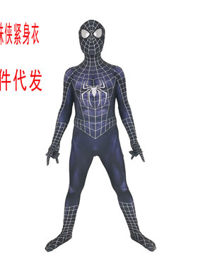 成人儿童黑色毒液Raimi Spiderman Cosplay雷米蜘蛛侠连体紧身衣