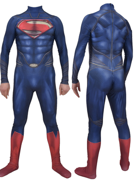 正义超人联盟钢铁之躯2连体紧身衣Superman Cosplay X特遣队套装