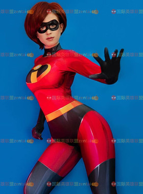 成人The Incredibles2超人总动员弹力女超人Cosplay连体紧身衣