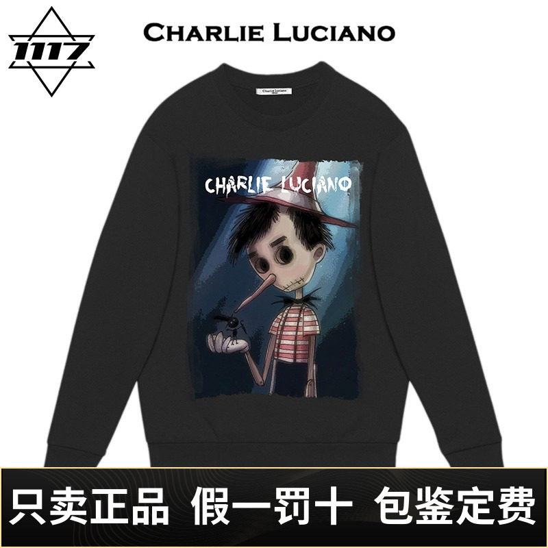 charlie luciano匹诺曹cl暗黑童话男女情侣潮牌圆领上衣卫衣帽衫