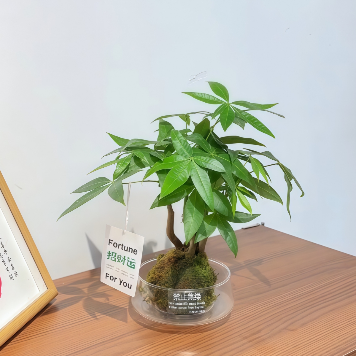 奇趣发财树苔藓球工位小搭子