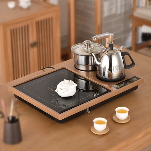 中式嵌入式玻璃中山台嵌两用茶盘