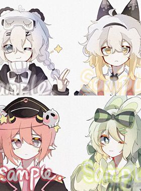 头像约稿oc手绘人设定制插画委托卡通可爱q版周边主播自设设计漫