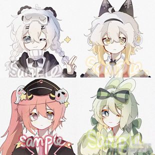 头像约稿oc手绘人设定制插画委托卡通可爱q版周边主播自设设计漫